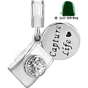 Capture Life Camera Dangle Charm | 925 Silver | Brand new